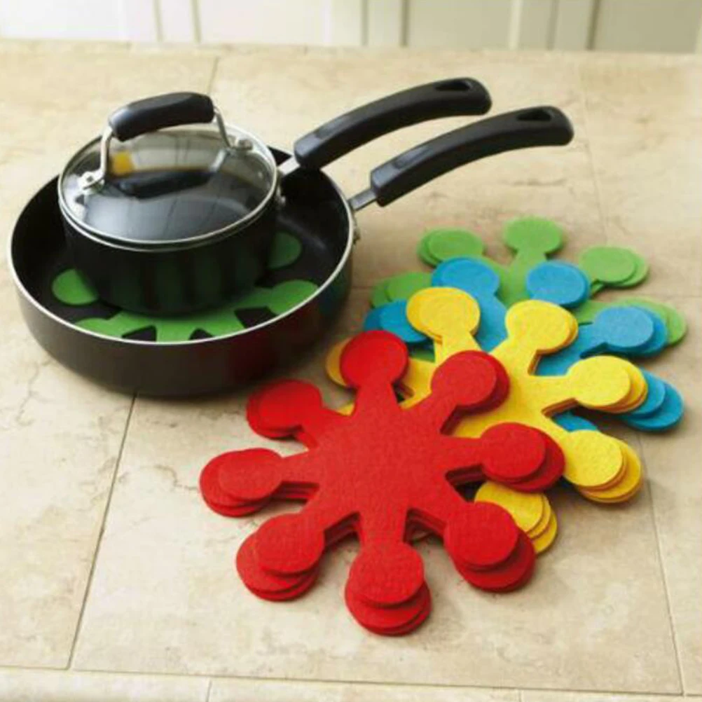 

8Pcs Eight Petals Pot Mats Premium High Temperature Resistant Easter Table Placemats Coasters Decorative Party Use