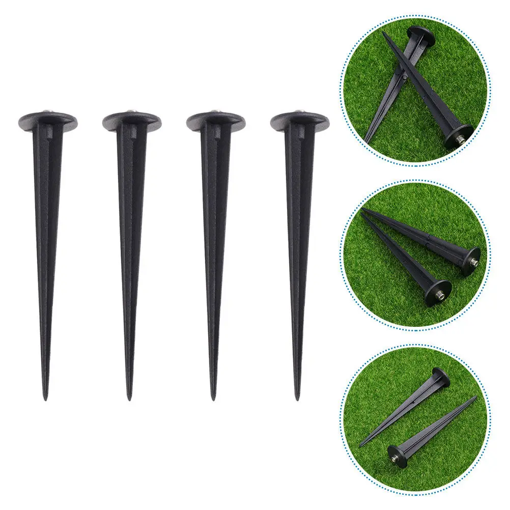 

4Pcs Ground Spikes Aluminum Solar Lamp Spikes for Garden Lawn Black Landscape Lights Accessories Replacement Tools