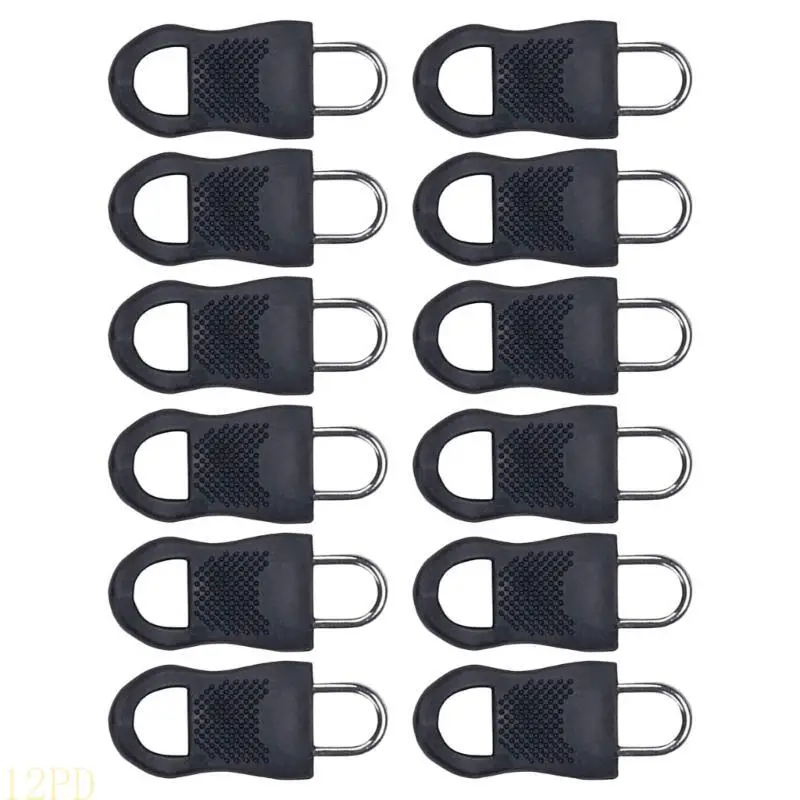 12PD 12Pcs Zippers Pulls Replacements Zippers Gripper Mend Fixer for Suitcase Luggage Zippers Pull Repair Set for Clothes