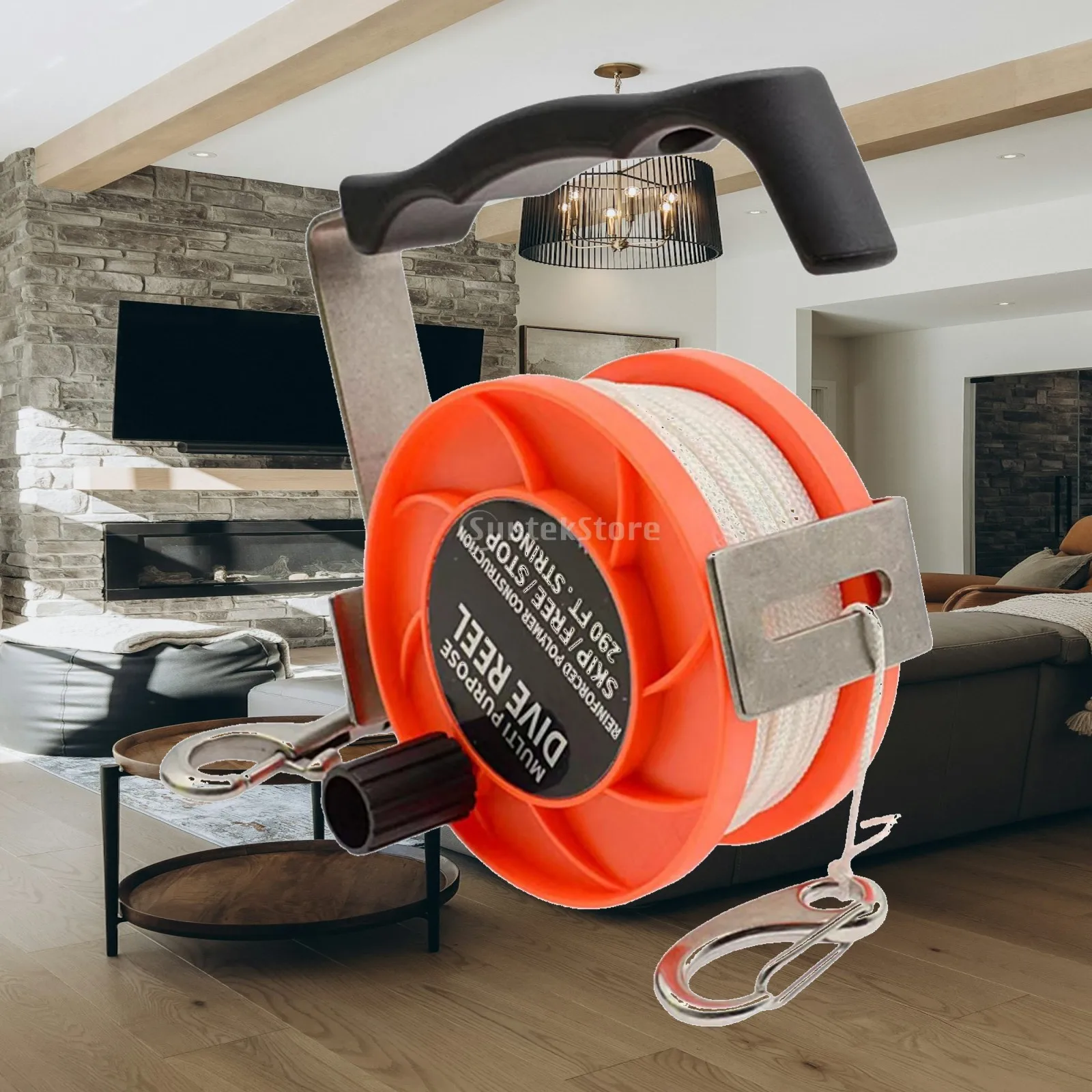 Diving Line Reel Scuba Dives Reeling Drifting Line Versatile with Handle Stop Switch Diving Supplies for Anchorand Cave Drift