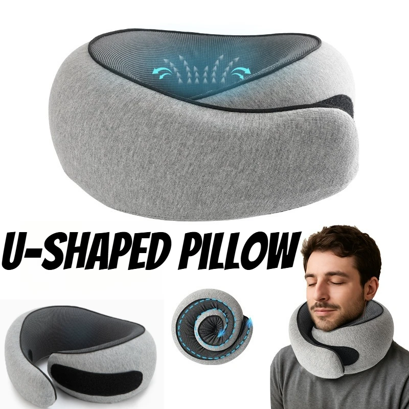 Popular Memory Cotton U-shaped Pillow Office Lunch Break Neck Protection U-shaped Pillow Travel Portable Soft U-shaped Pillow