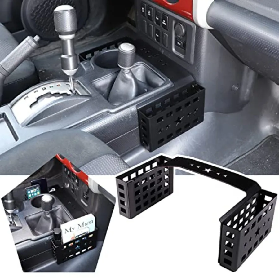 

Car Center Console Shifter Storage Box Compatible with Toyot@ FJ Cruiser 2007-2021 Aluminum Alloy Center Console Gear Shift Org