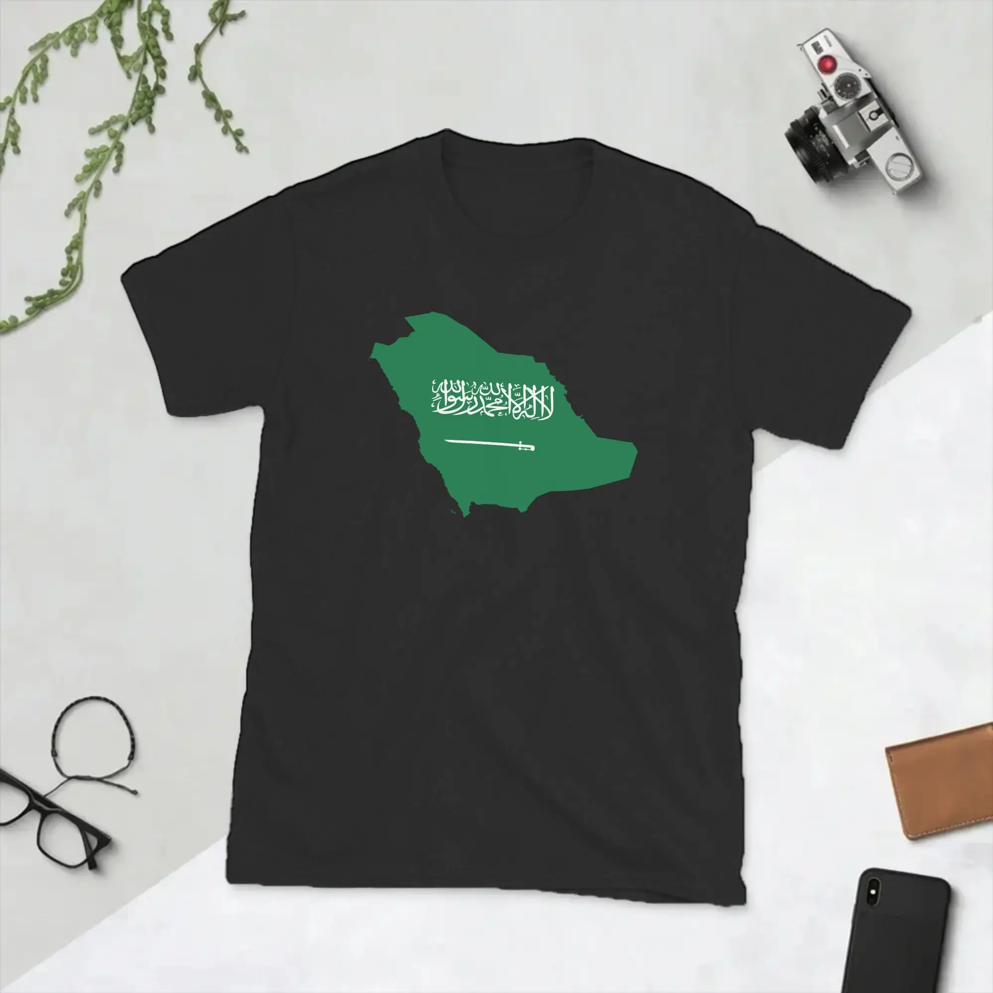 Saudi Arabia Flag T-Shirts Men Saudi National Day Vintage Cotton Tee Shirt Crewneck Short Sleeve T Shirt Birthday Gift Clothing