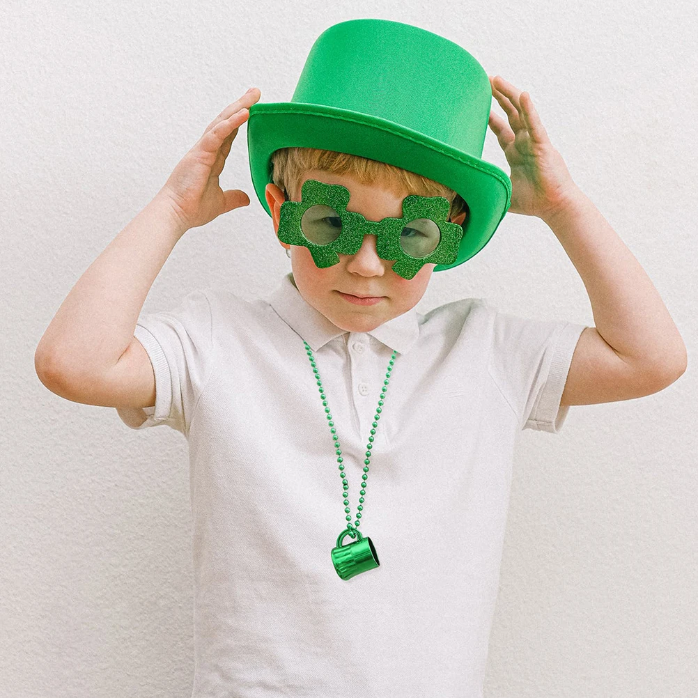 12 قطعة كأس قلادة الأيرلندية عيد القديس باتريك الطرف الديكور الأخضر مطرز القدح قلادة قلادة سانت باتريك مجوهرات هدايا #5