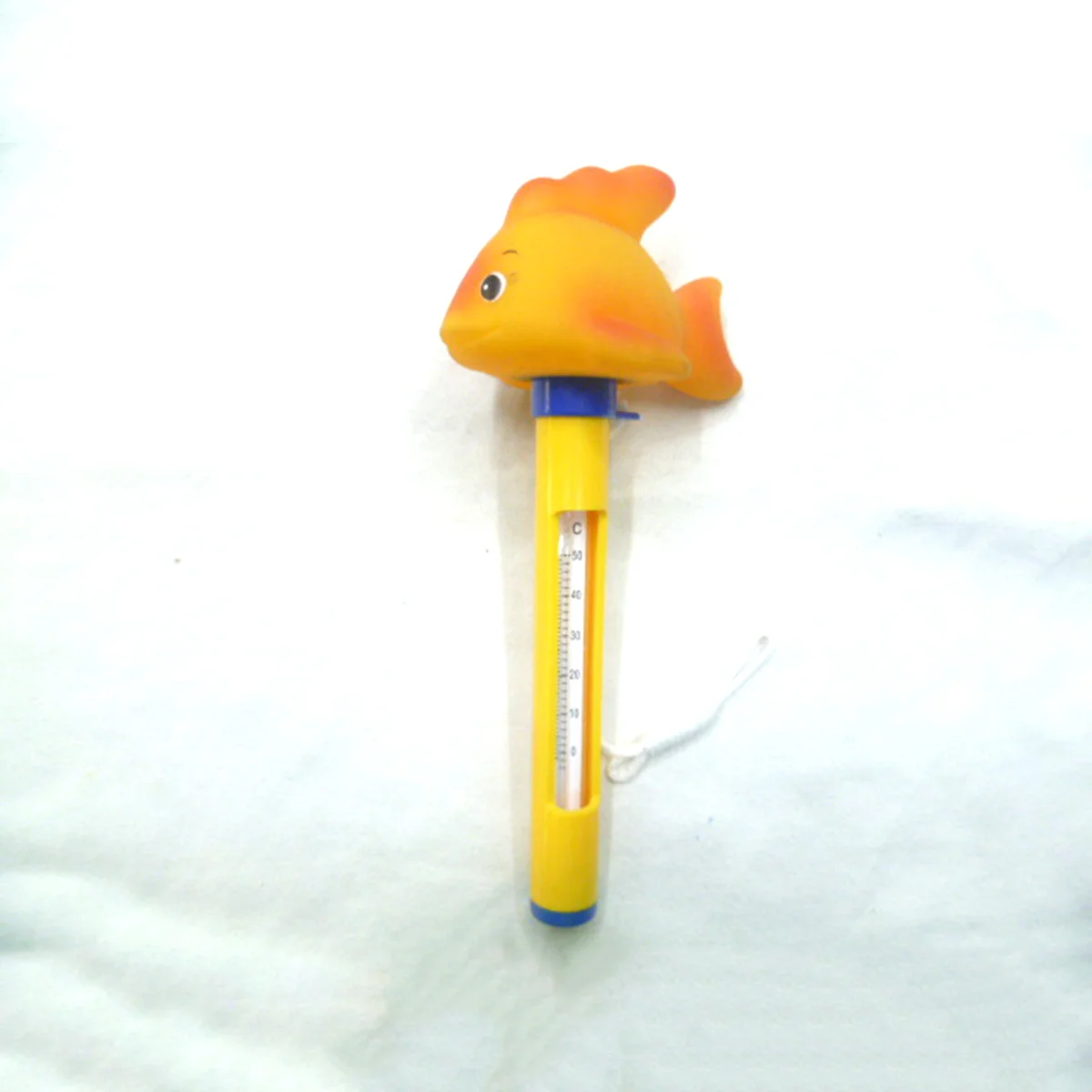 Fish Shaped Yellow Floating Thermometer Durable Plastic Body for Hot Tub Bath Tub Indoor Outdoor Temperature Reader