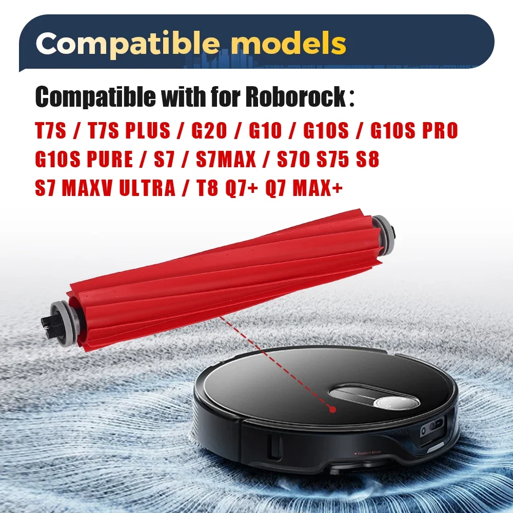 Main Roller Brush For Roborock Q7+ Q7 MAX+ S70 S75 S7 S7Max S7MaxV Ultra G20 G10 G10S T7S T7SPlus T8 Robot Vacuum Replacement