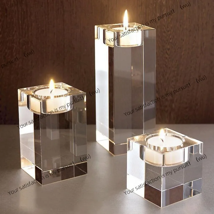 Crystal candlestick creative portrait couple photo 3D engraving romantic restaurant ornament