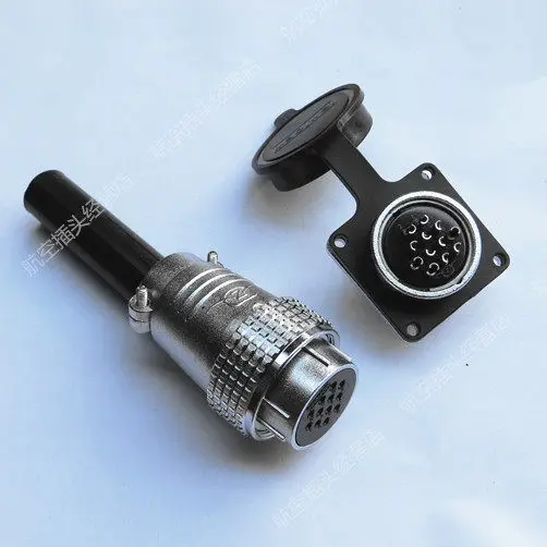 Heavy duty aviation plug socket connector P28 10 core 12 core 14 16 17 19 core square flange