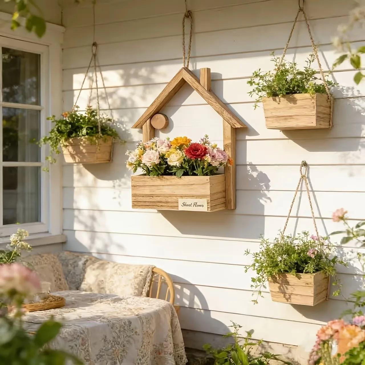 1/2 Stück Holz-Vogelhäuschen, tragbares kleines Zedernholz-Vogelhaus, einfach von oben zu befüllen, zum Aufhängen, Wildvogel-Futterhaus für große Vögel, für den Garten im Freien