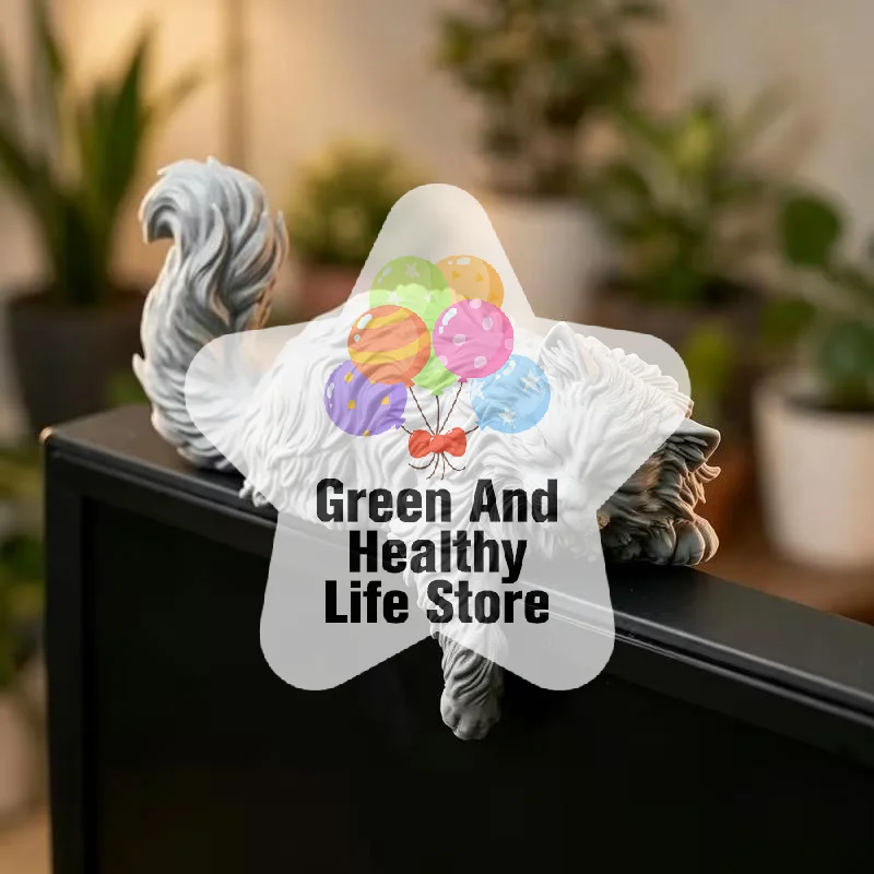 Cute Long Hair Sleeping Cat Figurine 3D Printed Mini Pet Computer Monitor Hanging Decor Desk Ornament For Home Office Decor Gif