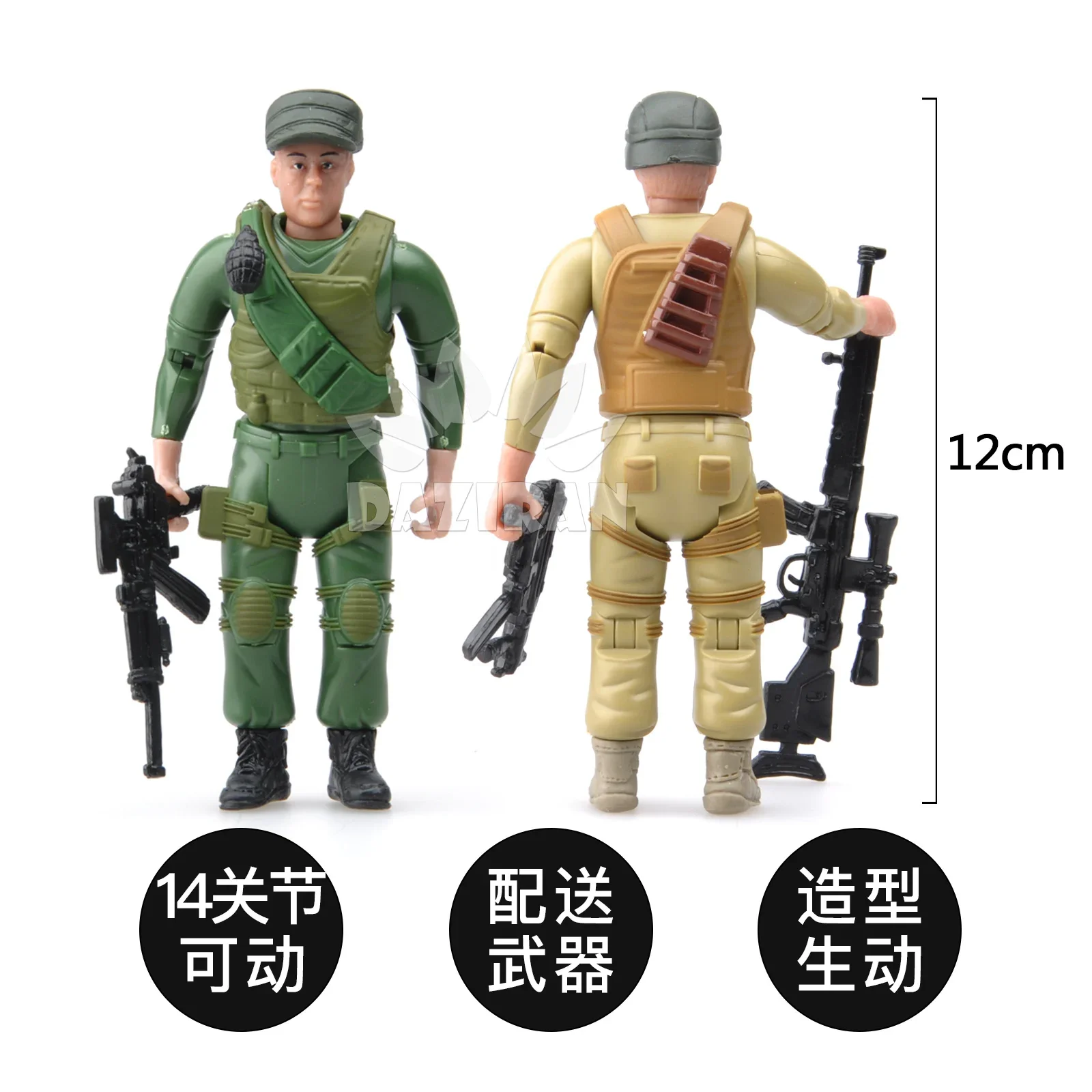 4D 조립 특수 부대 카이사르 8pcs 이동식 공동 군사 인형 DIY 조립 장난감 장식품