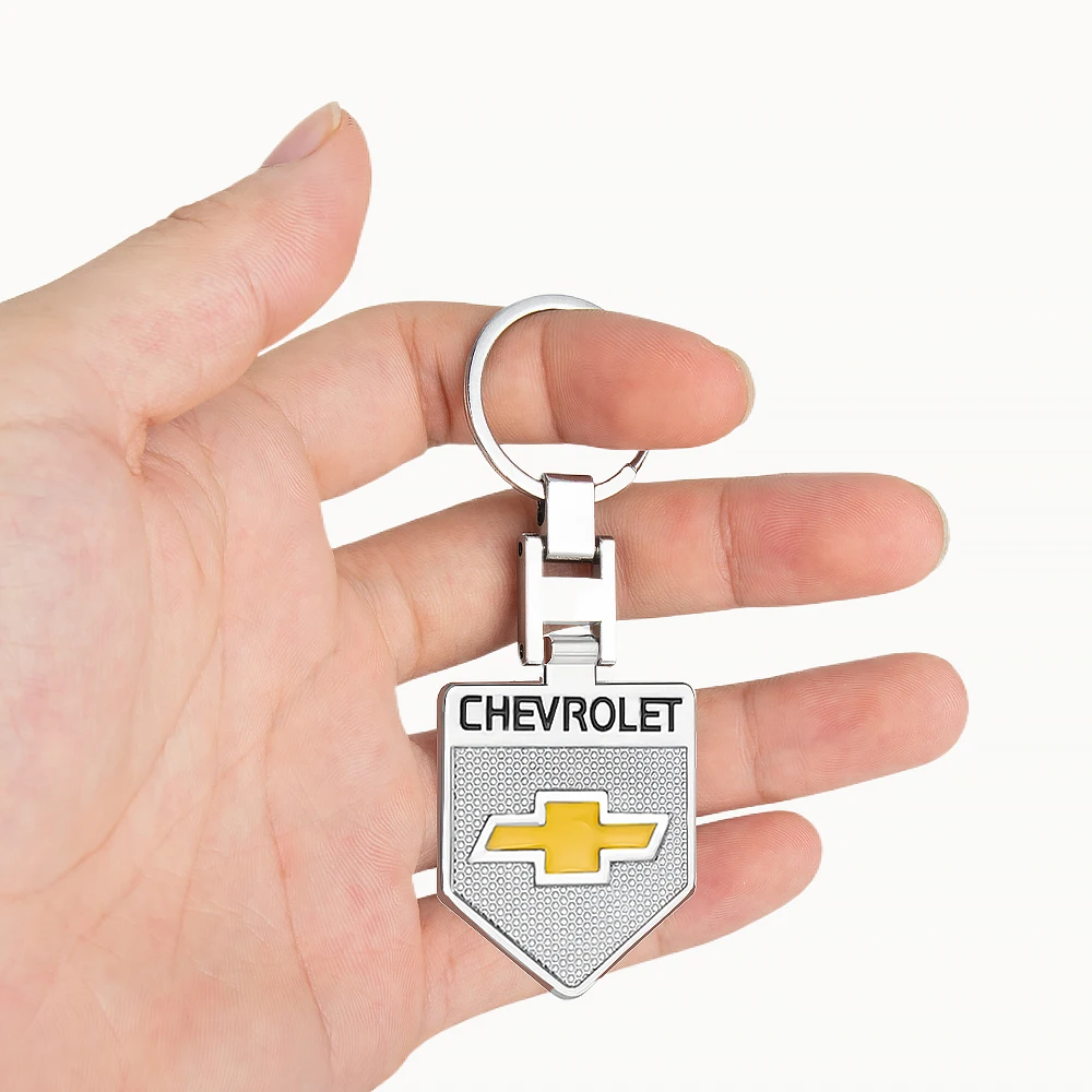 Car Badge Key Rings Metal ABS Leather Keychain Pendant Car Styling For Chevrolet Cruze Spark Aveo Sail Sonic Corvette Silverado