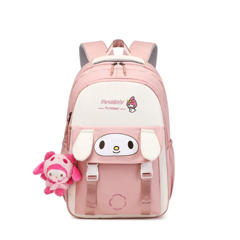 Anime Sanrioed Nylon zaino borsa a tracolla Melody Kuromi Pom Pom Purin Cartoon Doll Cute School Bag compleanno regalo di natale