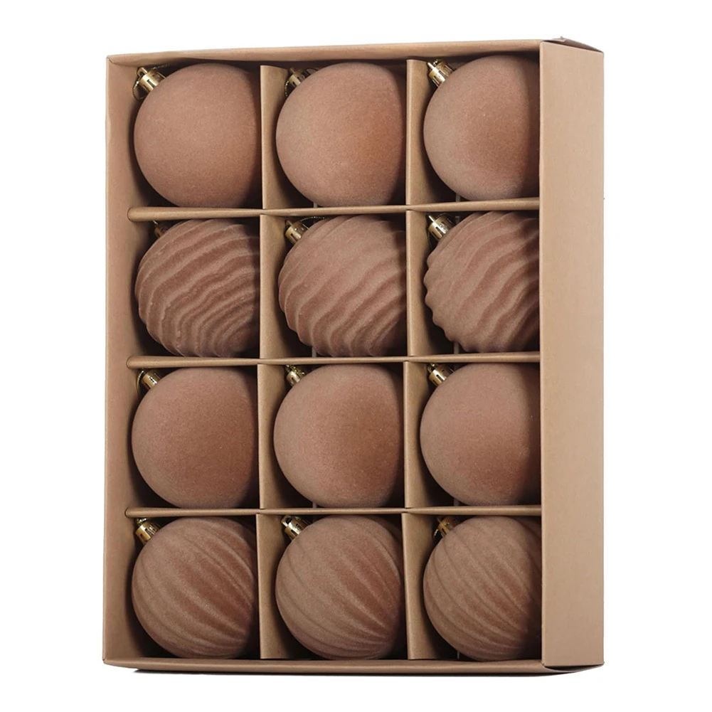 

Елочные украшения DIY Рождественские украшения Текстурированная флокированная отделка Универсальные подвесные шары диаметром 6 см для праздничной настройки Ремесло