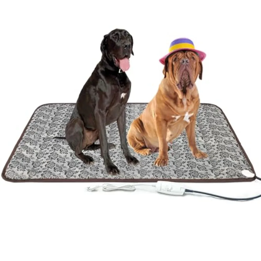 

Extra Large Pet Heating Pad for Dogs, Cats and Puppies - Electric Heated Bed Mat and Blanket for Whelping Box and Outdoor Dog H