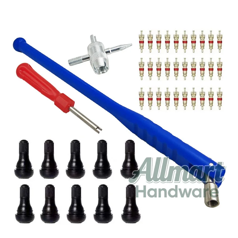 Professional TR412 rubber valve, valve core, professional installation tool set, puller assembly tool set, tire repair kit