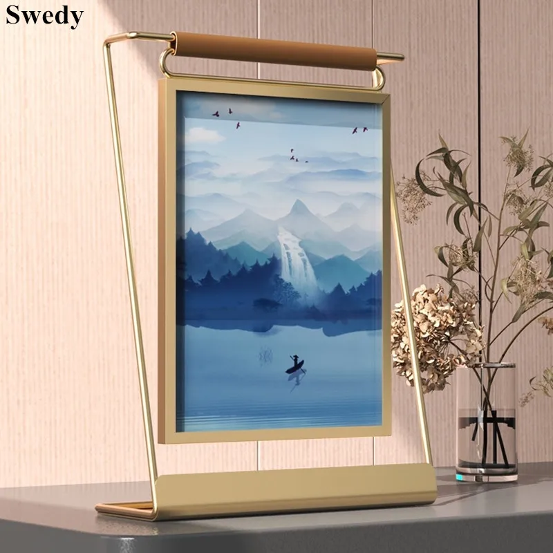 8 Inch Metal Table Acrylic Sign Holder Display Stand Menu Paper Price Label Holder Wedding Gift Picture Photo Poster Ad Frame