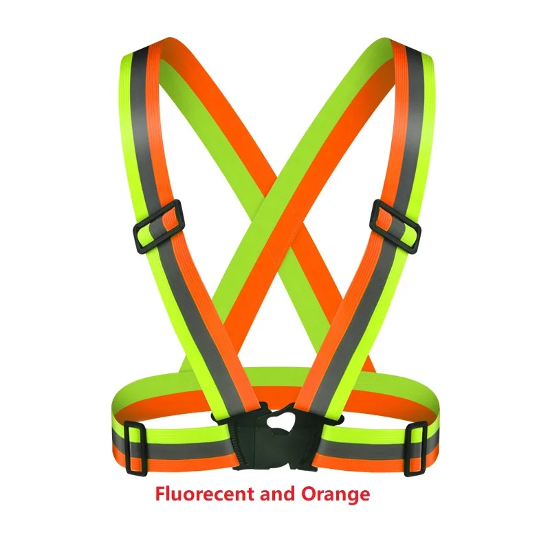 Elastic Safety Reflective Vest Strap Night Running Cycling Reflectors Clothing Adjustable Strip Outdoor Riding Equipment For Men