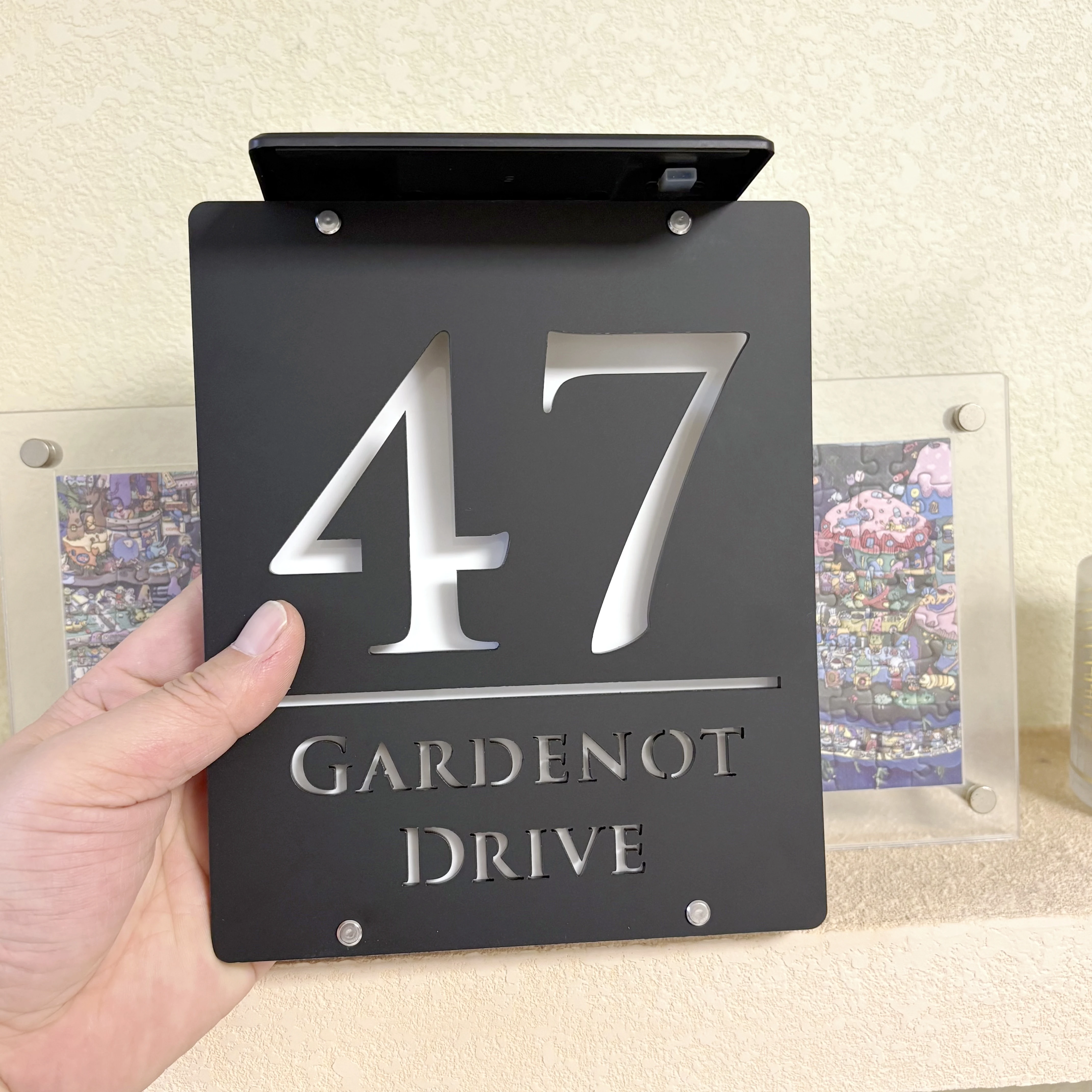 

Personalized Custom House Number Sign LED Warm White Solar Outdoor Light Laser Cut Acrylic Address Plaque Wall Sign Gift Plate