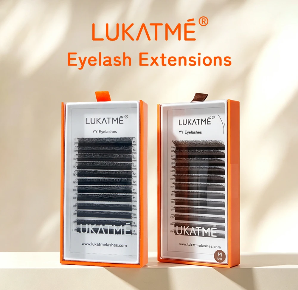 LUKATME YY Wimpernverlängerungen, vorgefertigte Wispy-Fächer, natürliche YY schwarze Wimpernbüschel, C/D/M Curl, Easy Fan Wimpern 7-15mm für den Salon – Detail 1