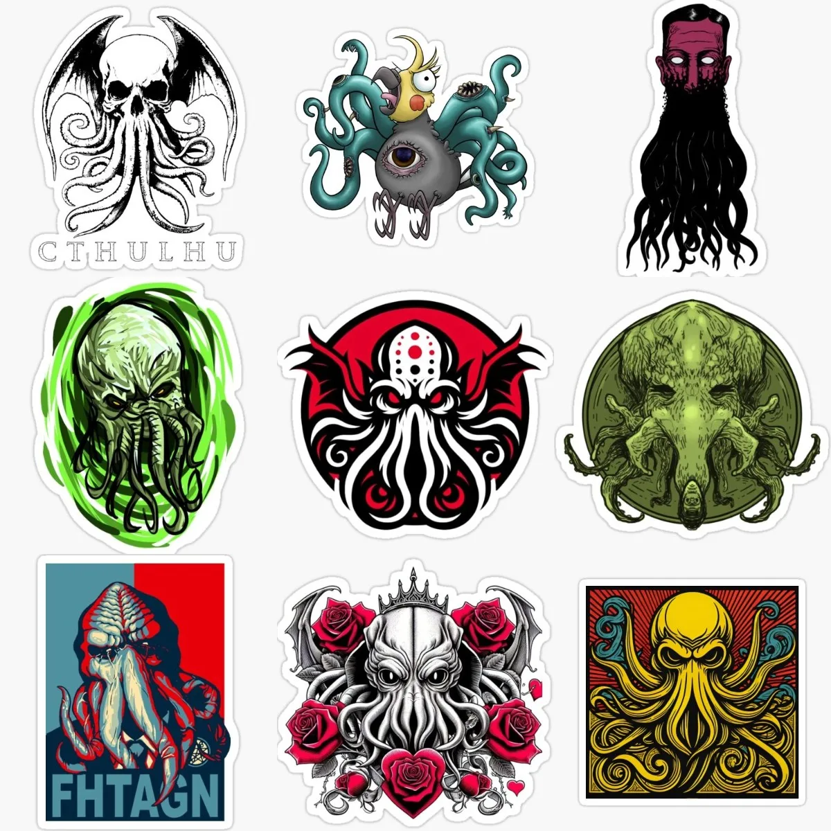 Cthulhu Great Old Ones Octopus Creative PVC Accessories Sticker for Decorate Wall Car Motorcycle Off-road Helmet Bumper Decal