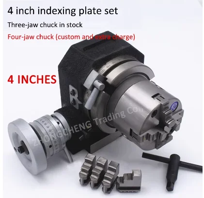 6inch Three-jaw Chuck Milling Machine Indexing Head Rotary Table Universal Indexing Plate Rotating Vertical Horizon