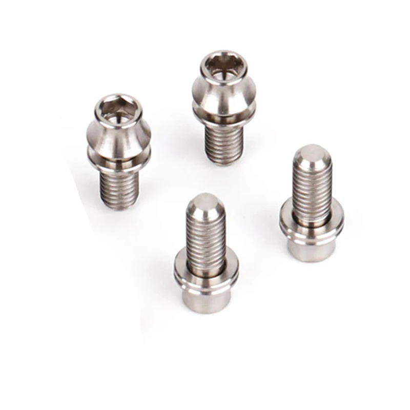 4PCS/Lot Titanium TC4 Bolts M5x12mm Hex Head With Washer For Bicycle Bottle Cage Install MTB Ti Parts Screws