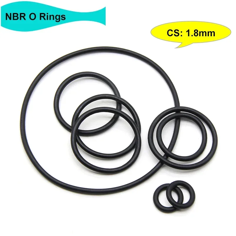 

10/50/100Pcs NBR O Ring Thickness CS 1.8mm ID 1.8~71mm Nitrile Rubber Round O Type Corrosion Oil Resist Sealing Washer Gasket