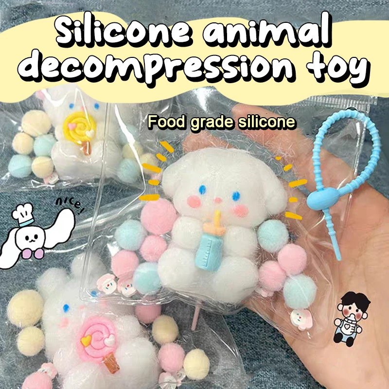 

Cartoon Squishy Toy Sheep Rabbit Mochi Soft Rubber Toy Cute Dog Pinching Slow Rebound Decompression Vent Toy Stress Release Gift