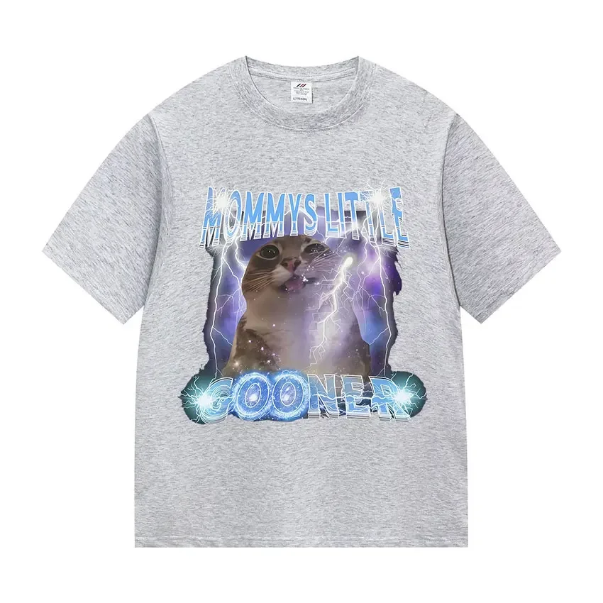 Mama der Kleine Gooner Lustige Katze Meme Grafik T-shirt Frauen Mode Harajuku Männer T Shirt Retro Kurzarm T-shirts Grafik top