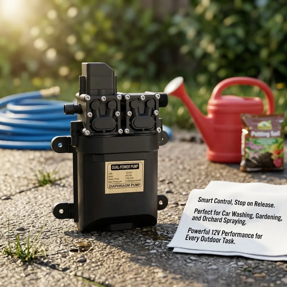 12V Electric Sprayer Pump for Precision Application of Clean Water Soaps Fertilizers and Approved Pest Treatments Outdoors