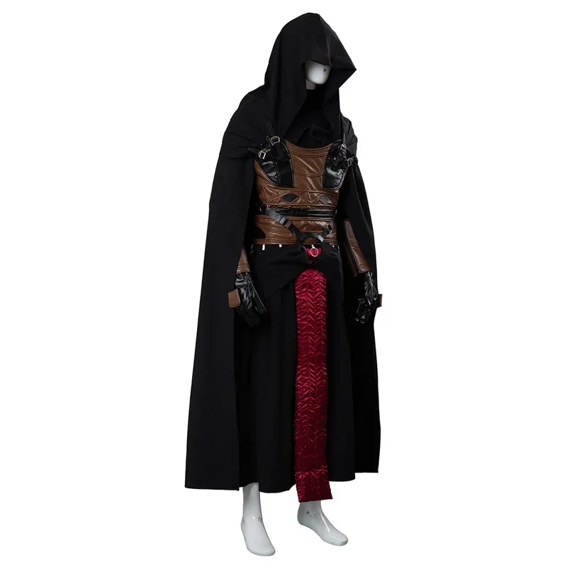 RT01 Darth Revan Cosplay Anime Costume Jumpsuit Balck Cloak Outfits Fantasia Men Halloween Carnival Party Roleplay Disguise &Gf1