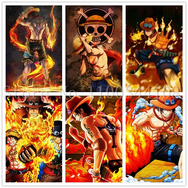 One Piece Jigsaw Puzzles 1000 Pieces Japan Anime Character Monkey D. Luffy Puzzles for Adults Stress Relief Toys New Year Gifts