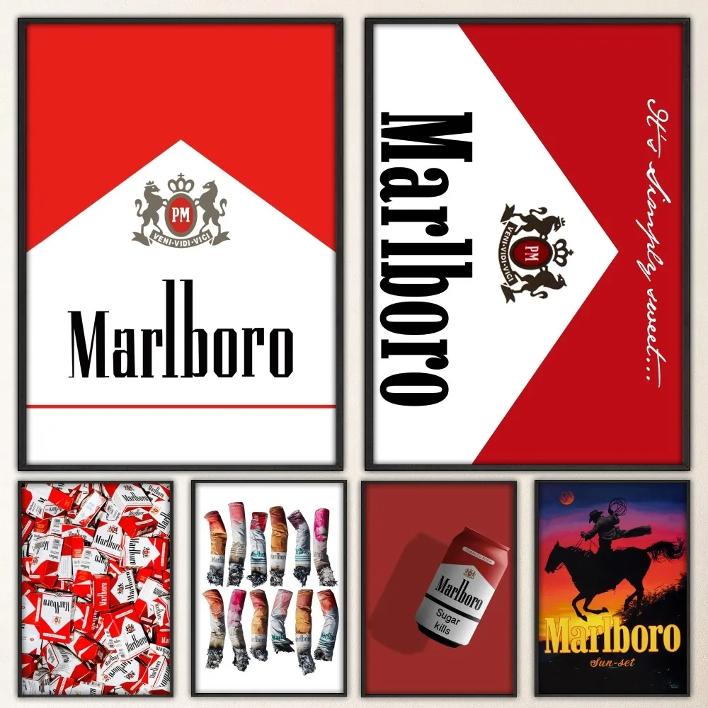 M-Marlboro Vintage  Poster Fancy Wall Sticker for Living Room Bar Vintage Decorative Painting Middle