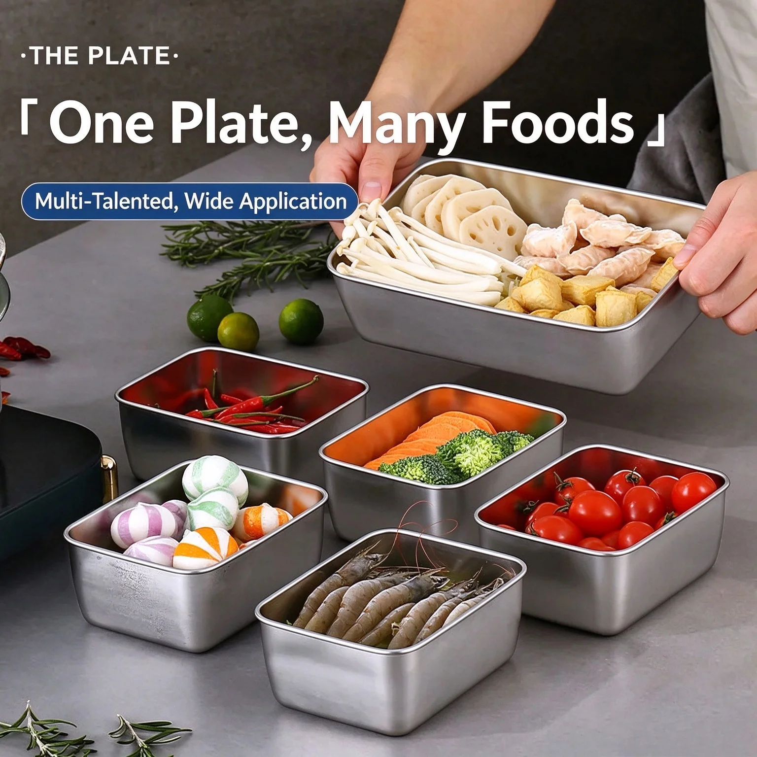 4pc Stainless Steel Food Storage Containers Set - Thickened Leakproof, BPA-Free Stackable for Fridge/Freezer/Pantry Organization