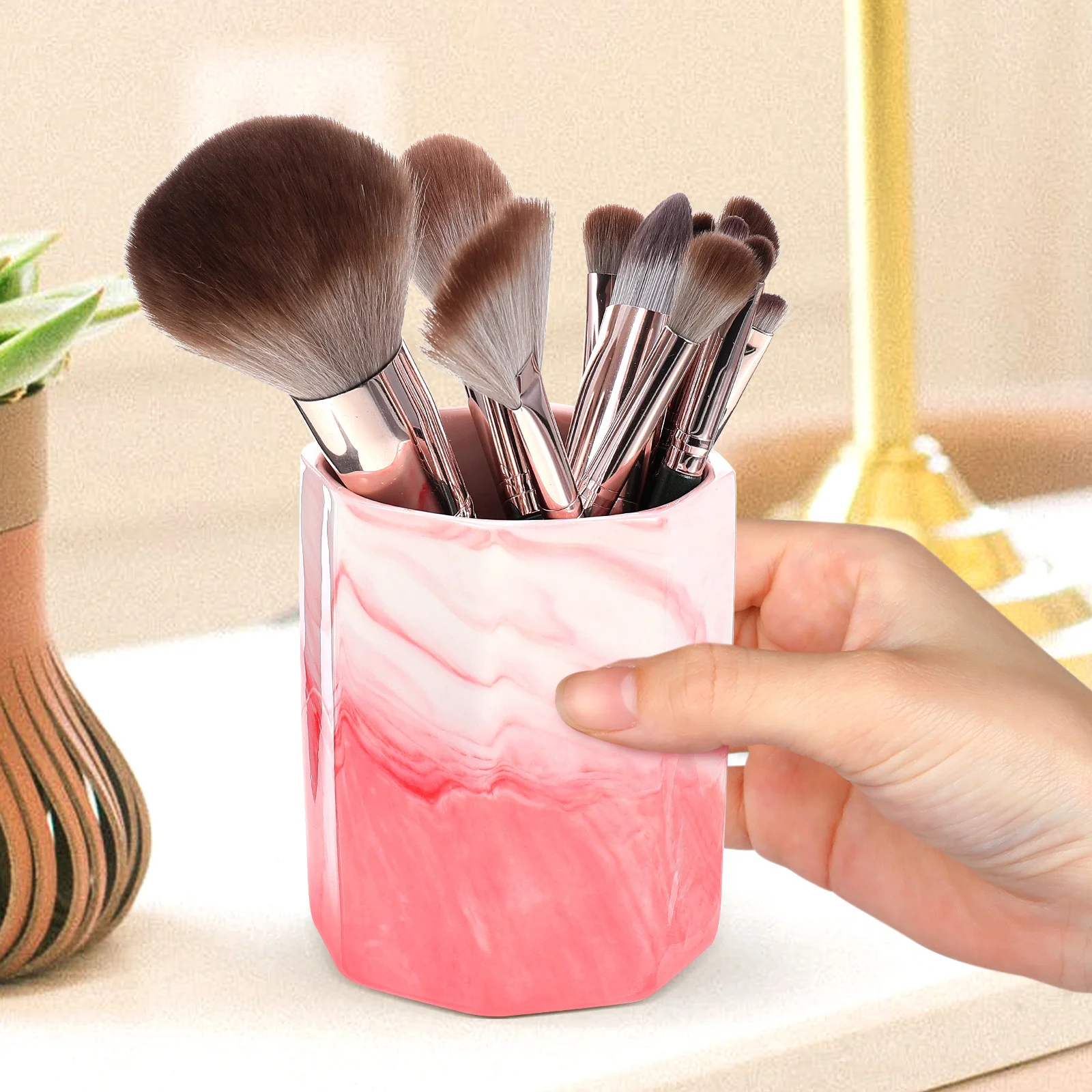 

Desktop Ceramic Pen Holder Pencil Storage Cup Makeup Brush Holder Multifunctional Desk Organizer Organizer for Desk
