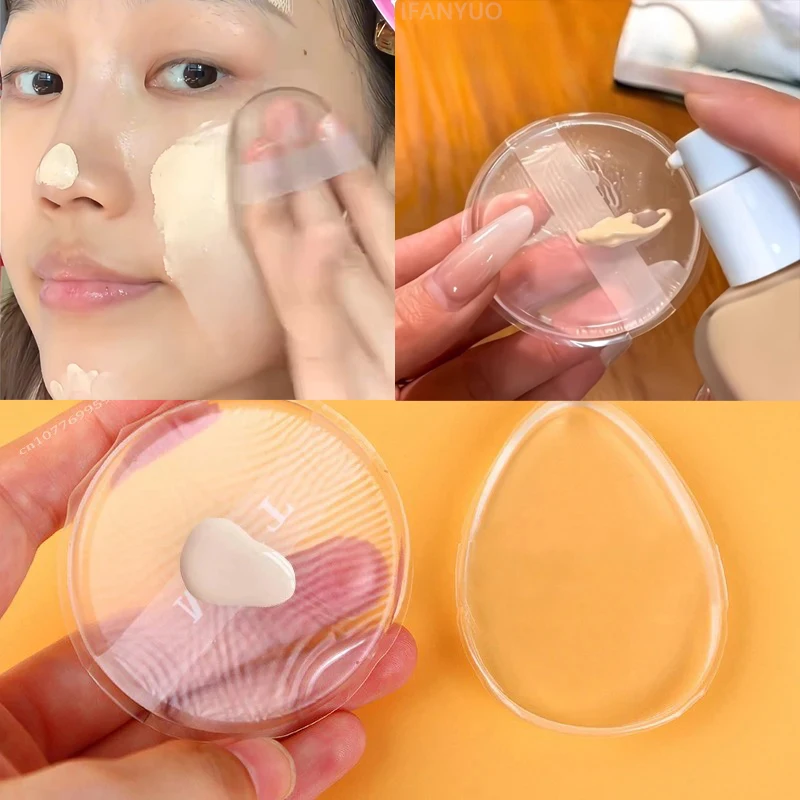 Soft Silicone Gel Powder Puff Sponge for Cosmetic Face Foundation BB Cream Transparent No Powder Eating Powder Puff Makeup Tools
