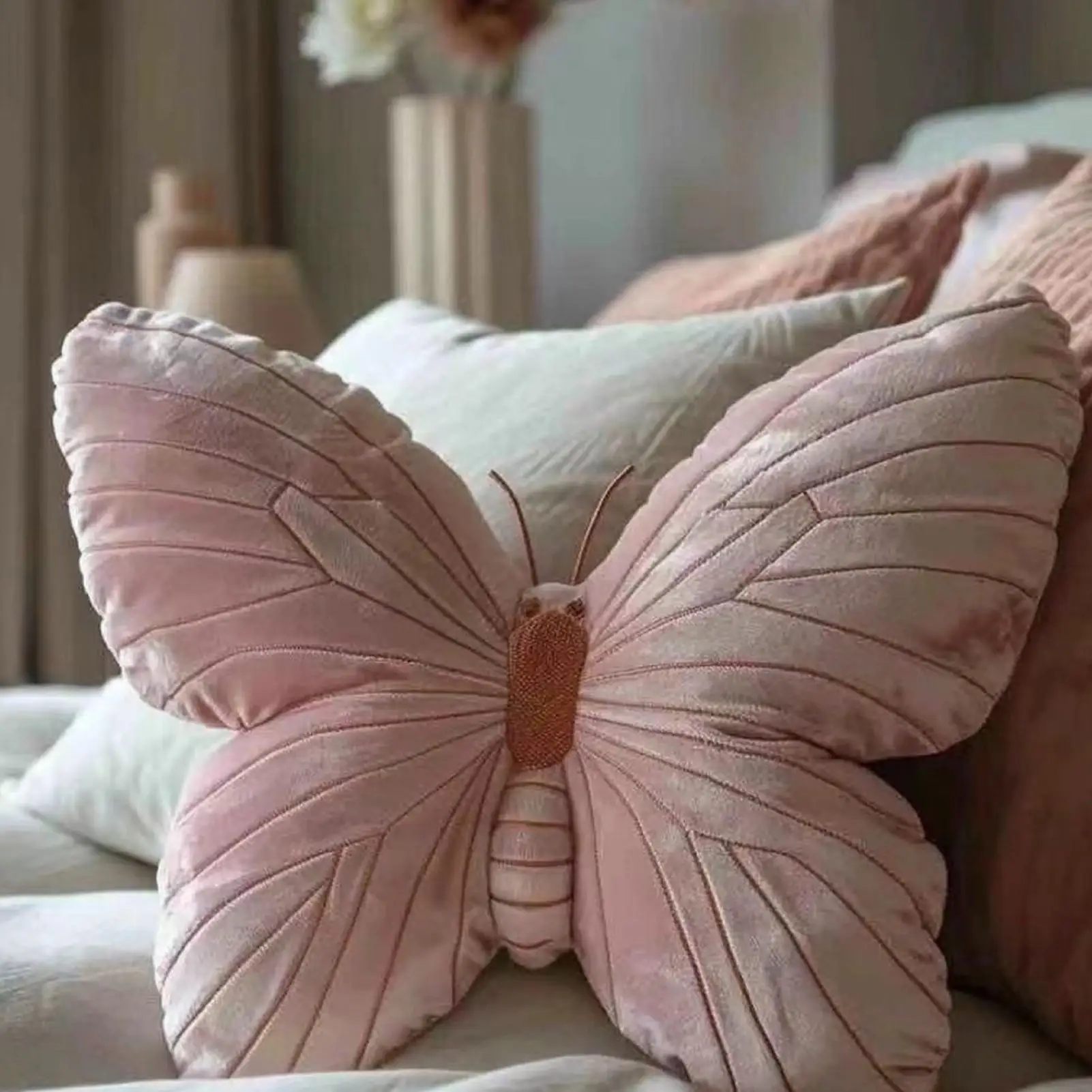 

Butterfly Throw Pillow Doll 40x30cm Elegant Butterfly Design Plush Toy Girls Bedroom Sofa Decorative Pillow Sleeping Cushion