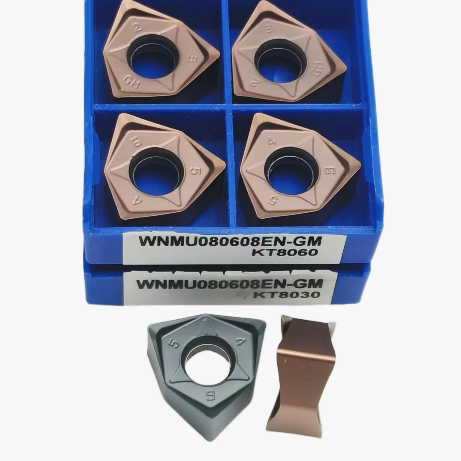 10 Stuks WNMU080608EN-GM Kt8030 Kt8060 Frezen Snijsnijmachine Carbide Inzetstukken Cnc Draaibank Draaigereedschappen Voor Roestvrij Staal