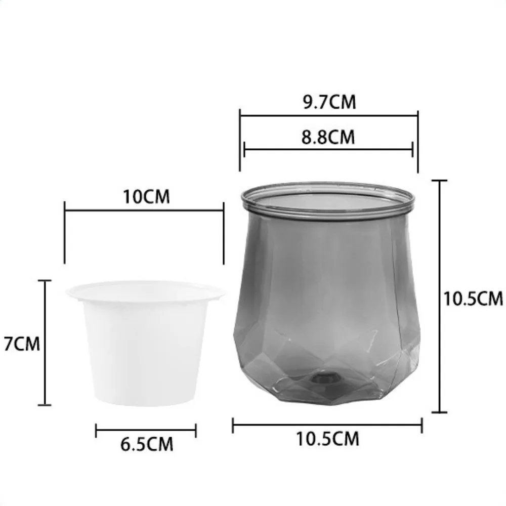 Fashion Self Watering Hydroponic Plants Pot Plastic Transparent Flowerpot Removable Mini Succulent Planter Tabletop Vase