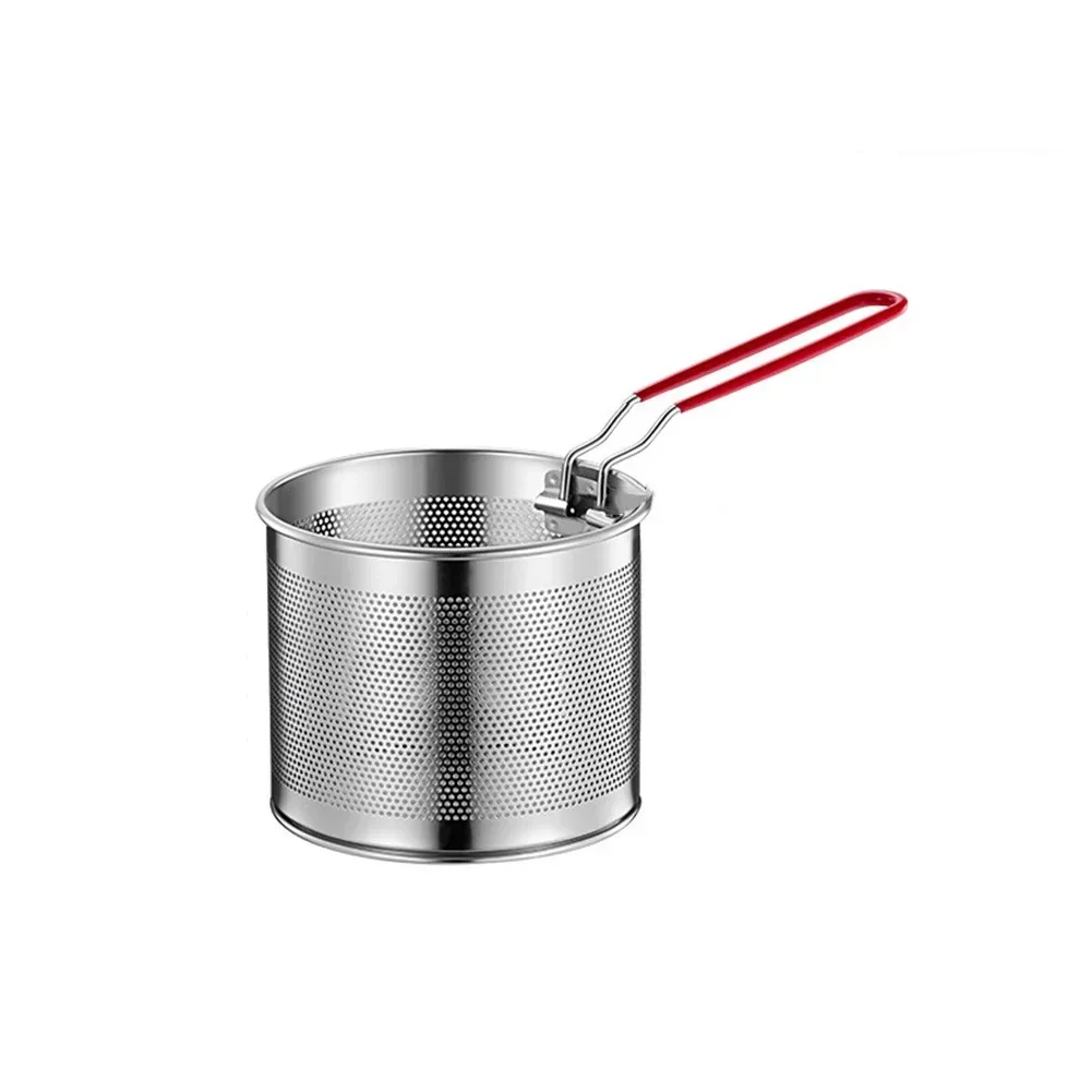 18cm Vegetable Steamer Stainless Steel Strainer Basket Food Boiling Basket Medium-sized Pot Fit Removable Handle