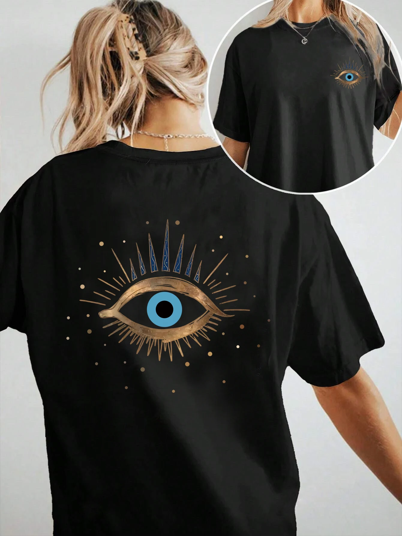 Nueva camiseta de moda para mujer, camiseta estampada de manga corta con cuello redondo, Top informal de verano con ajuste relajado