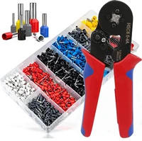 Kit de terminales de cable de conector de bloque de terminales Tubular, 1200 Uds., con alicates de prensado, Terminal de extremo de Pin de cable aislado, engarzadora eléctrica