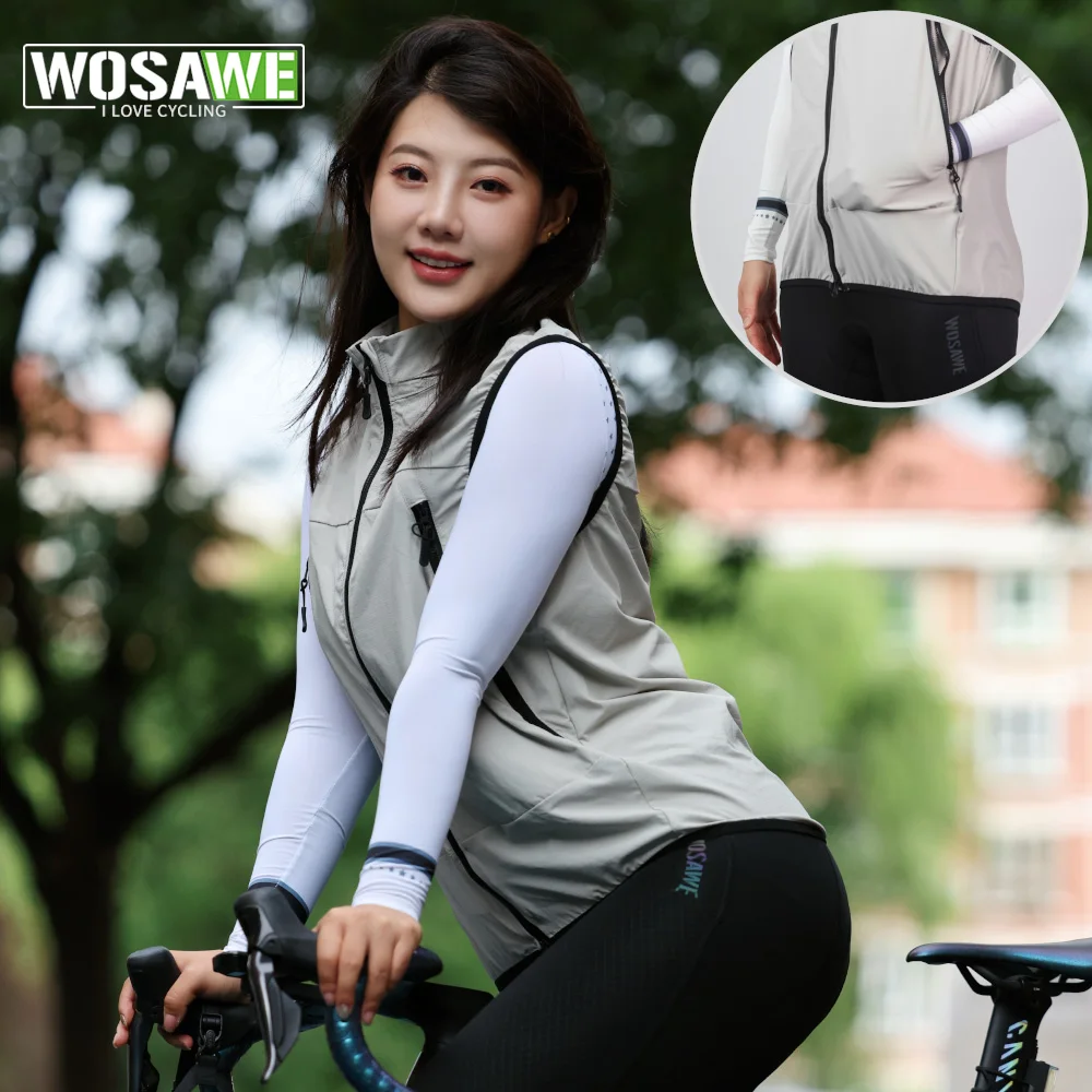 

WOSAWE Cycling Vest Lightweight Windproof Reflective Sleeveless Bicycle Gilet Outdoor Sports Wind Vest Running Hiking Clothing