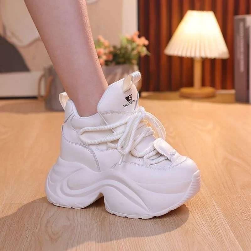 New Lady Daddy Shoes Inside Increase 8cm Soft Sole Thickening Sports Leisure Thick Soles Ins Everything