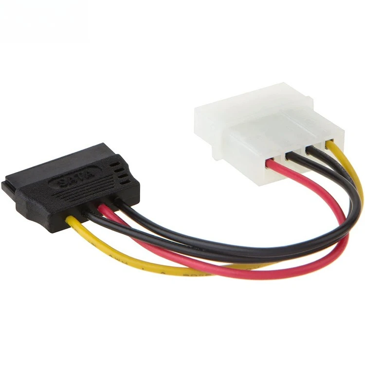 파워 4P 암 HSG 수 터미널 - SATA 15P 암 20AWG 와이어 시리얼 광 드라이브 연장 케이블 길이 선택 가능 0.1M 0.2M