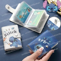 Anime Disney Stitch etui na karty bankowe Cartoon Lilo & Stitch skórzany klips do dokumentów jazdy uchwyt na na kartę kredytowa, dowód osobisty prezent urodzinowy