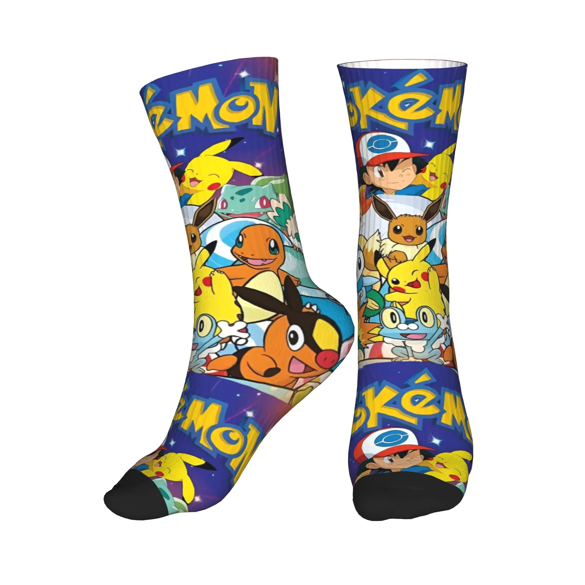 

Носки Kawaii с аниме-персонажами Пикачу, 3D-печать, для мужчин и женщин