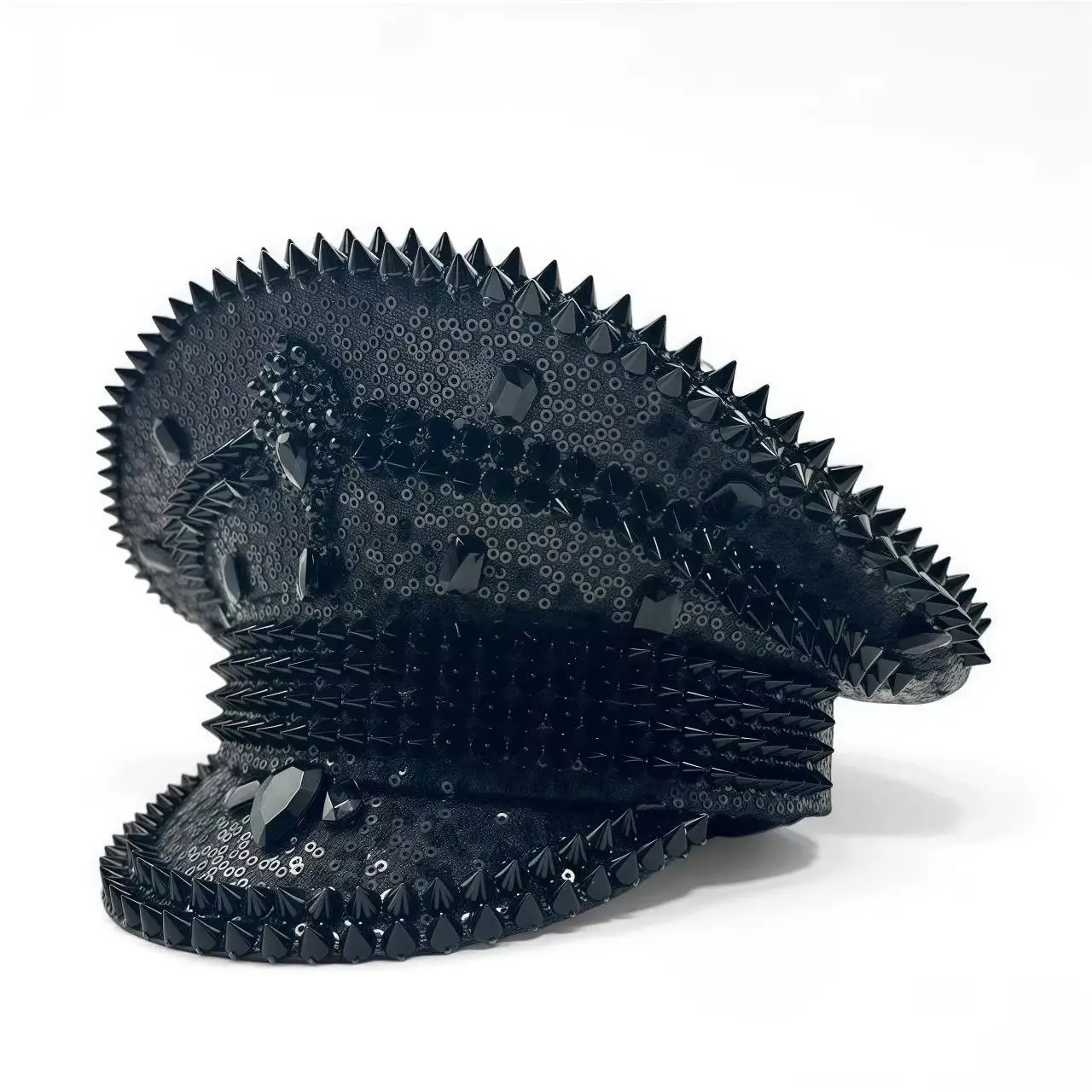 

HongLuan Black Bling Капитанская шляпа в стиле стимпанк со стразами для женщин на фестиваль Burning Man — военные аксессуары и кепка для мужчин