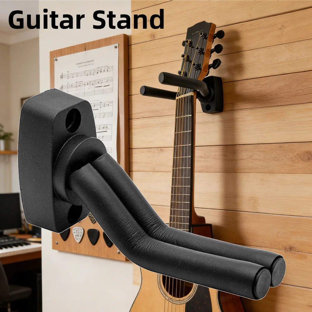 Gitarrenhalterung aus Metall, Akustikgitarren-Haken, Rutschfester Gitarrenhalter, Wandhalterung für E-Gitarre, Bass, Ukulele